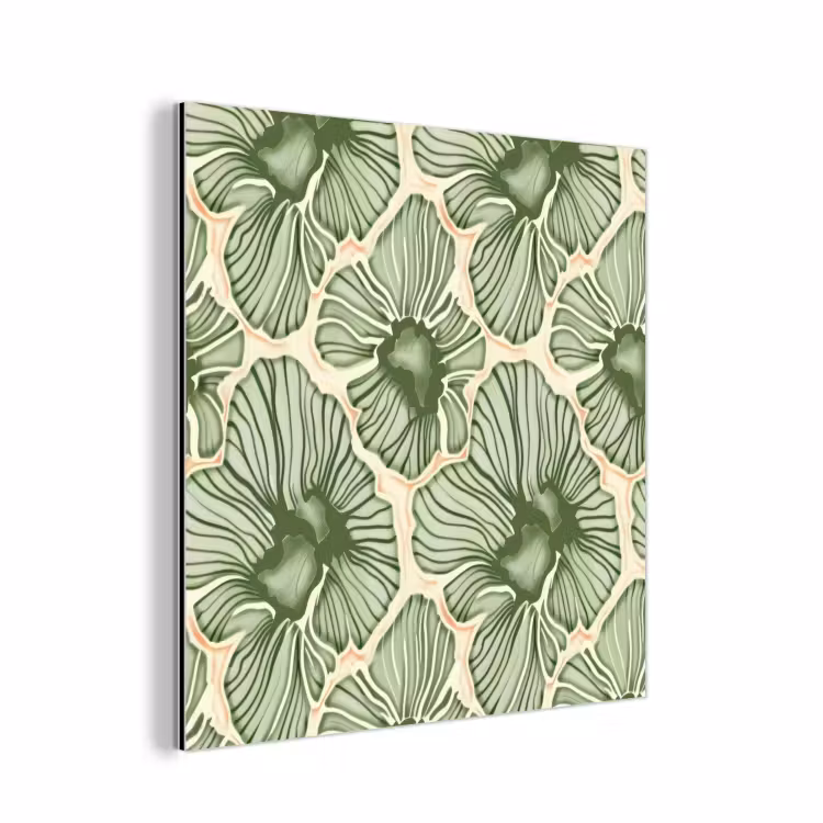 Aluminium schilderij - Groen - Botanisch - Bloemen - Organisch - Patroon — 1