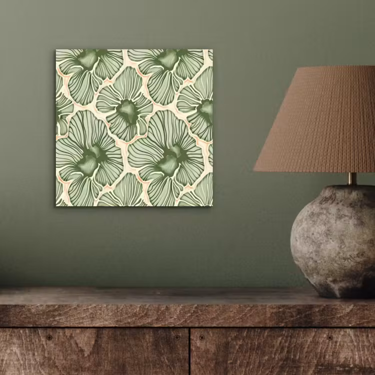 Aluminium schilderij - Groen - Botanisch - Bloemen - Organisch - Patroon — 3