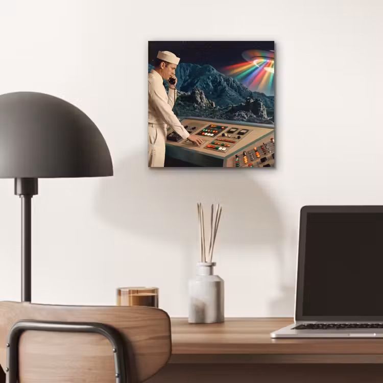 Aluminium schilderij - Man - Controlekamer - Strand — 6