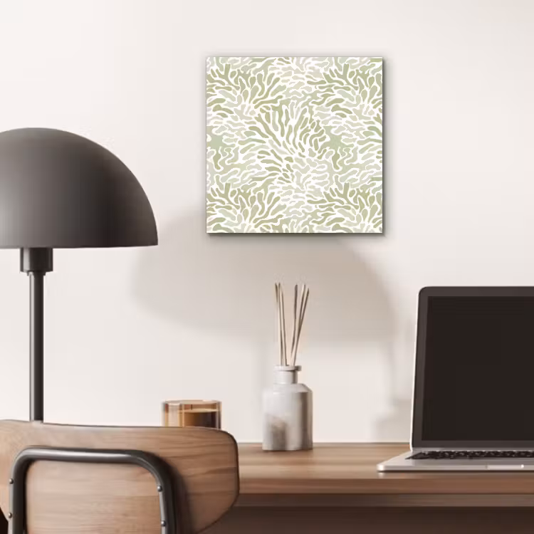 Aluminium schilderij - Saliegroen - Abstract - Organisch - Koraal - Patroon — 6