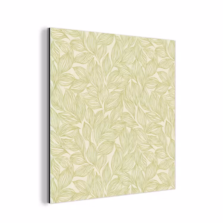 Aluminium schilderij - Saliegroen - Botanisch - Bladeren - Handgetekend - Patroon — 1