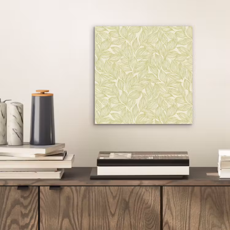 Aluminium schilderij - Saliegroen - Botanisch - Bladeren - Handgetekend - Patroon — 2