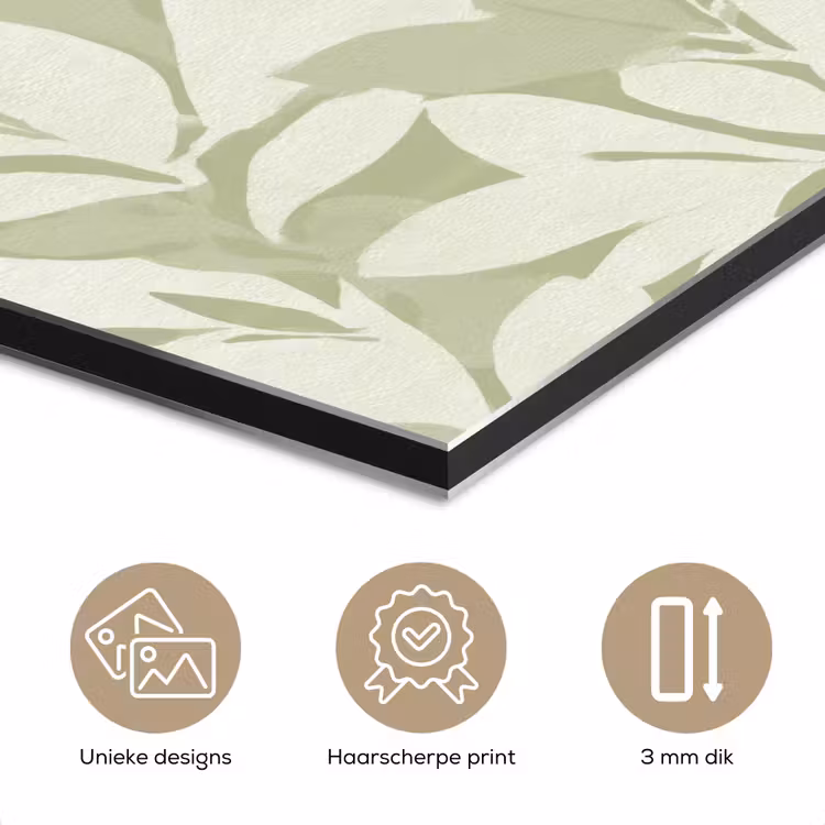 Aluminium schilderij - Saliegroen - Botanisch - Minimalistisch - Patroon — 7