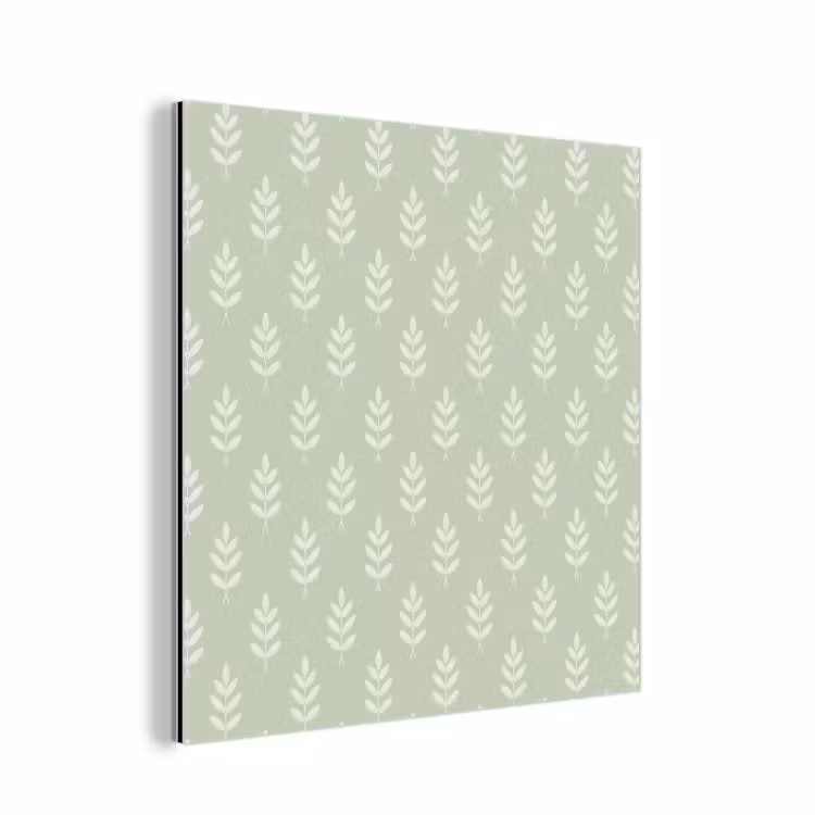 Aluminium schilderij - Saliegroen - Botanisch - Takjes - Minimalistisch - Patroon — 1