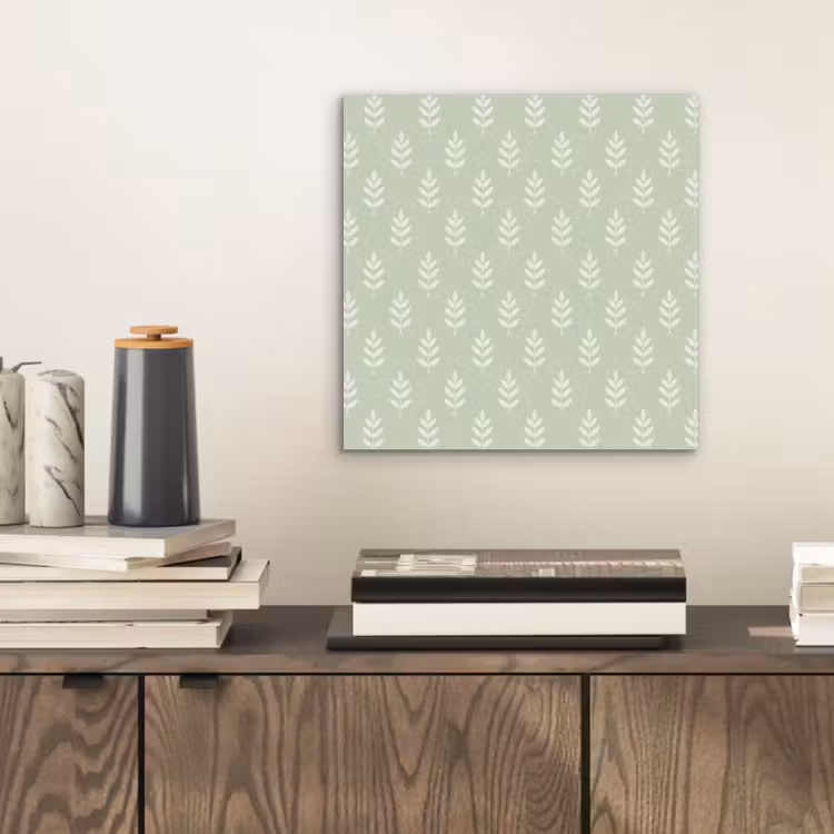 Aluminium schilderij - Saliegroen - Botanisch - Takjes - Minimalistisch - Patroon — 2