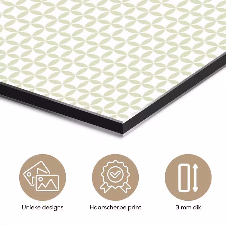 Aluminium schilderij - Saliegroen - Geometrisch - Cirkels - Patroon — 7