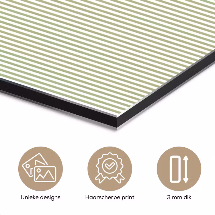 Aluminium schilderij - Saliegroen - Strepen - Minimalistisch - Patroon — 7