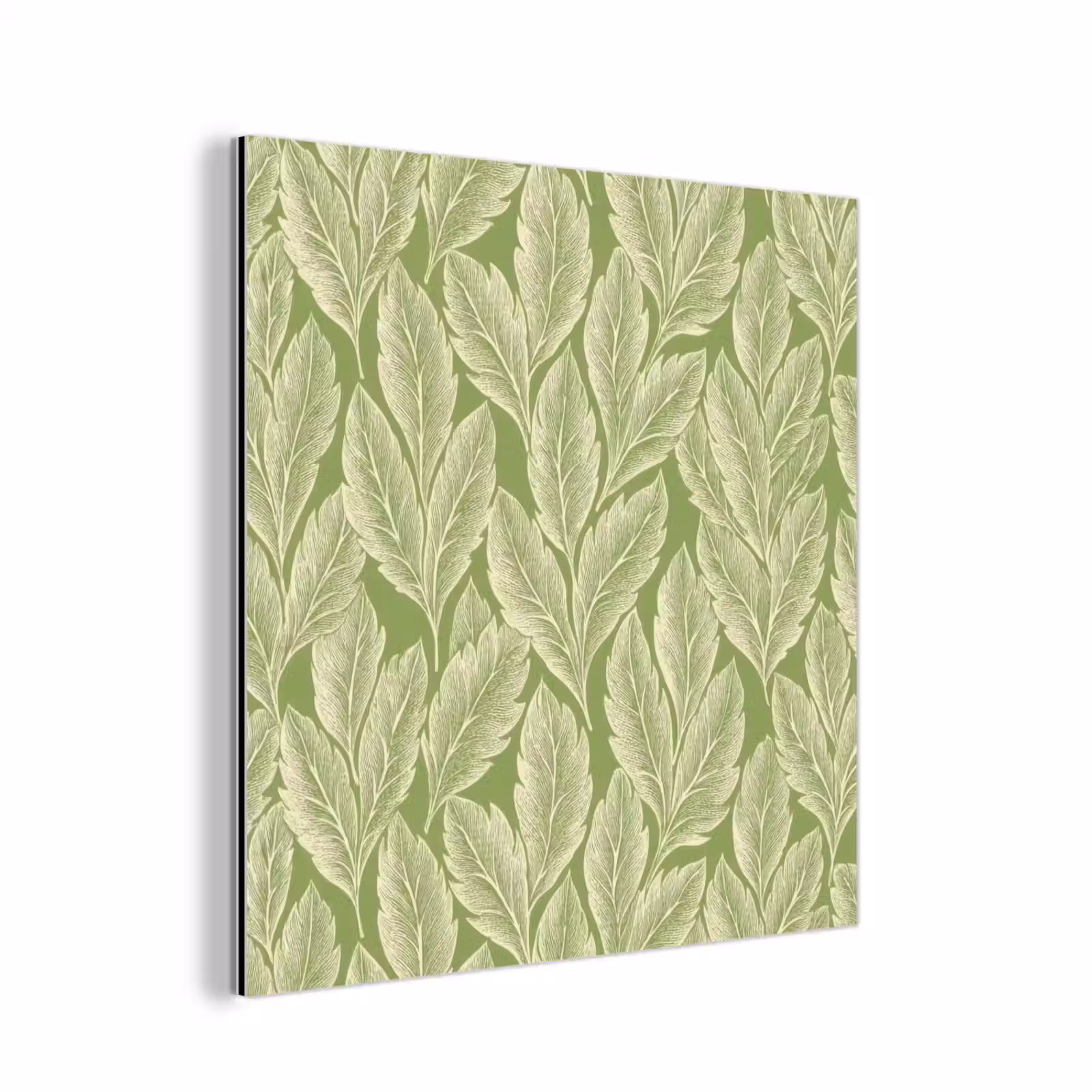 Aluminium schilderij - Groen - Botanisch - Bladeren - Vintage - Patroon — 1