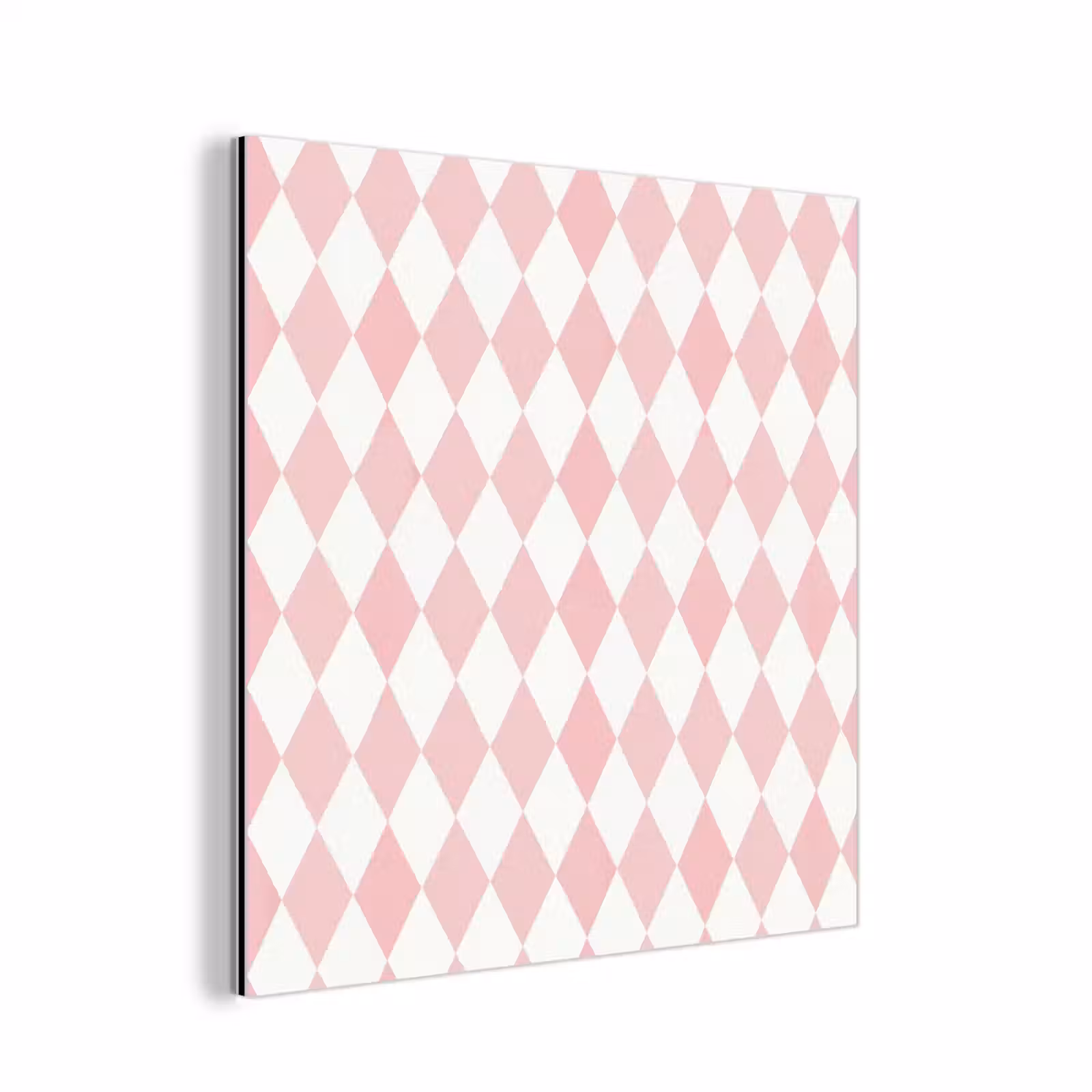 Aluminium schilderij - Lichtroze - Ruiten - Geometrisch - Patroon — 1