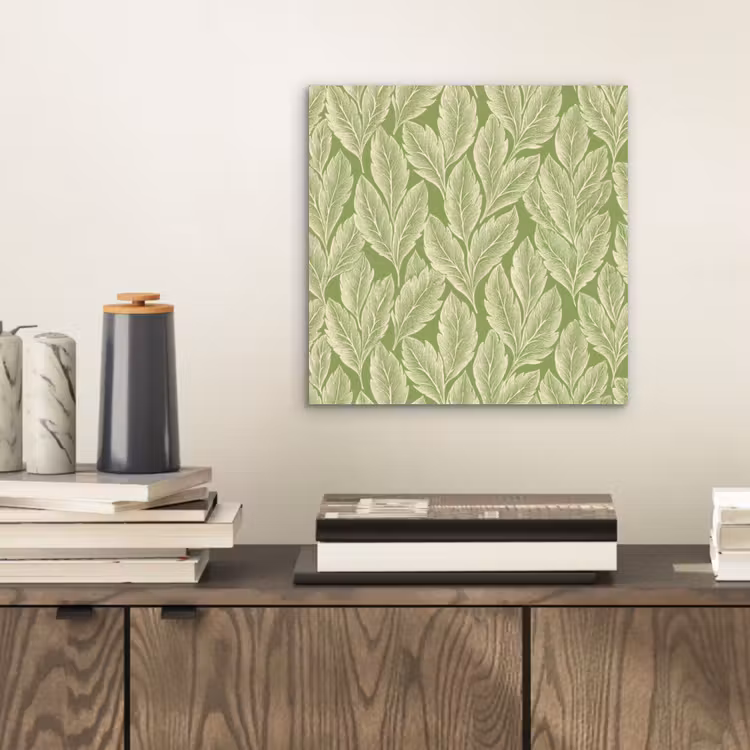 Aluminium schilderij - Groen - Botanisch - Bladeren - Vintage - Patroon — 2