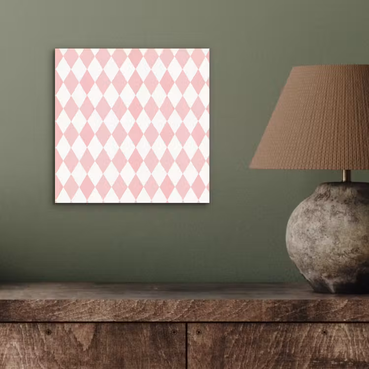 Aluminium schilderij - Lichtroze - Ruiten - Geometrisch - Patroon — 3