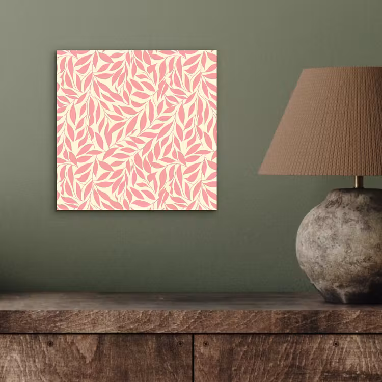 Aluminium schilderij - Roze - Bladeren - Dynamisch - Patroon — 3