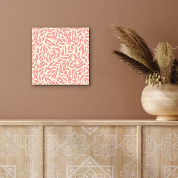 Aluminium schilderij - Roze - Bladeren - Dynamisch - Patroon — 5