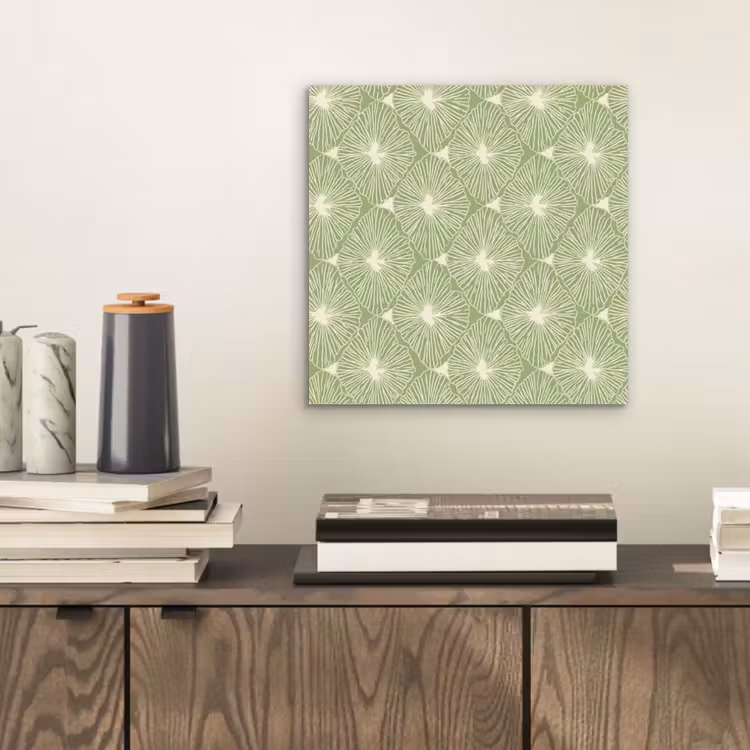 Aluminium schilderij - Saliegroen - Botanisch - Ruiten - Organisch - Patroon — 2