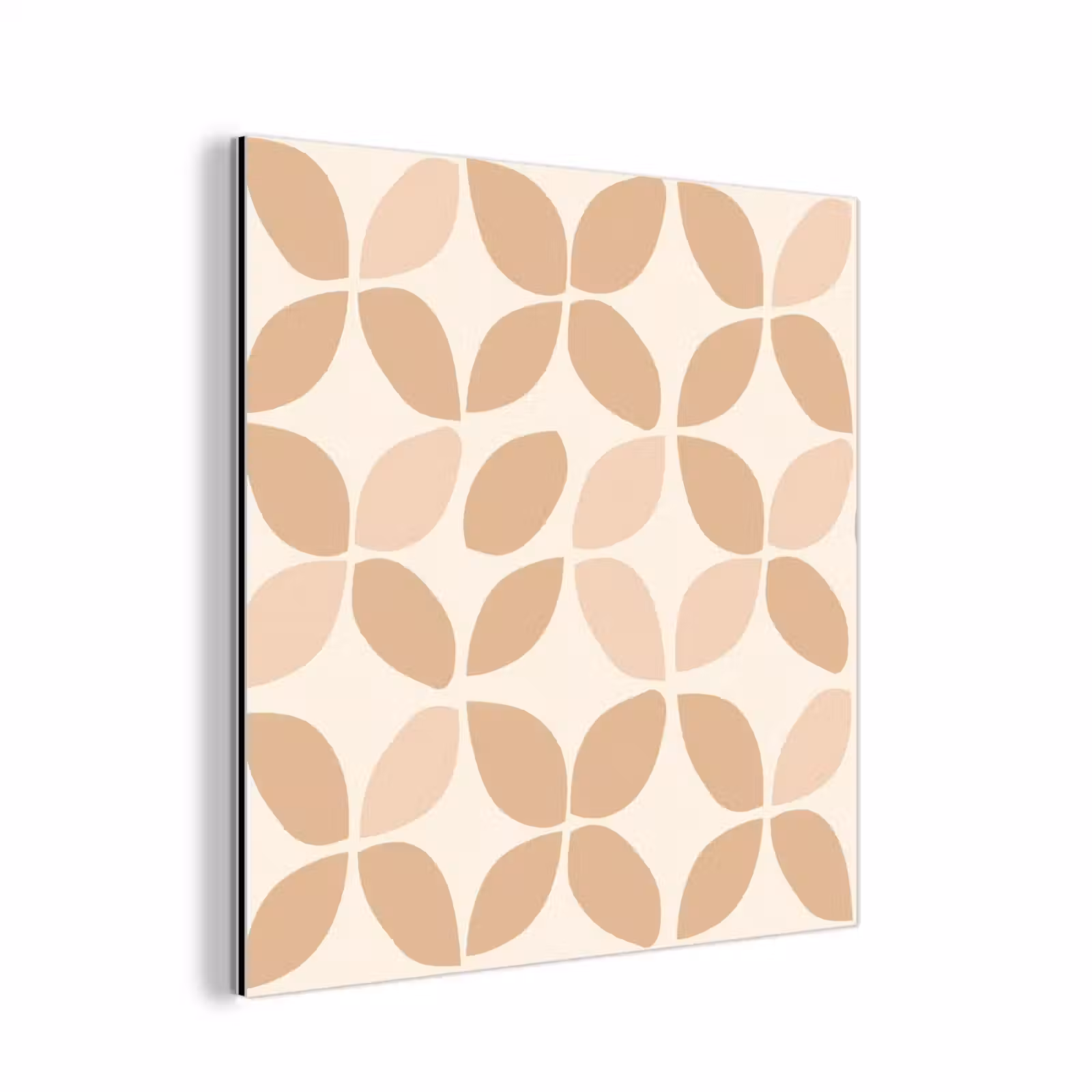 Aluminium schilderij - Beige - Bladeren - Minimalistisch - Patroon — 1
