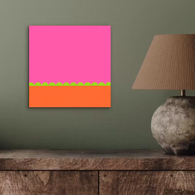 Aluminium schilderij - Abstract - Geometrisch - Kleurblokken - Roze - Oranje — 3