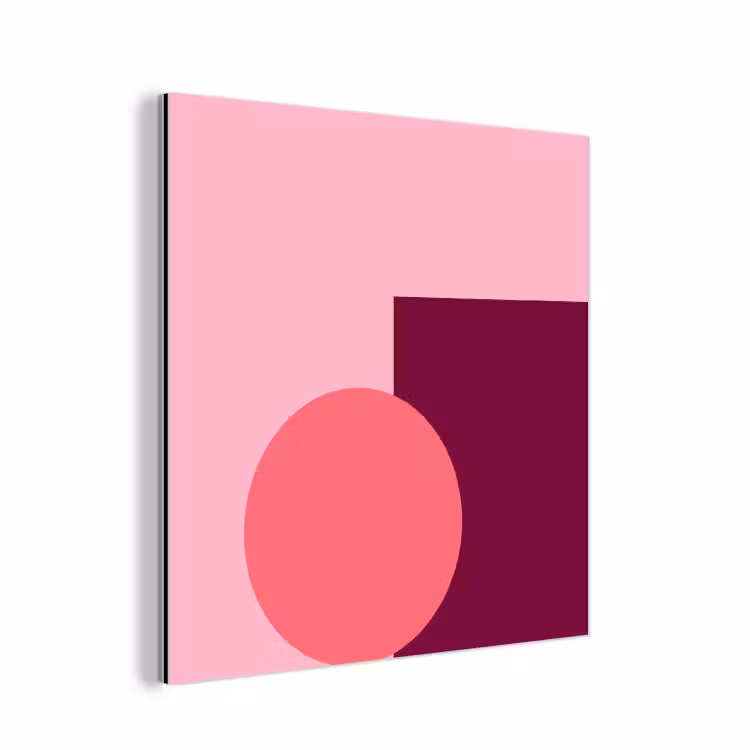 Aluminium schilderij - Abstract - Vormen - Roze - Modern - Design — 1