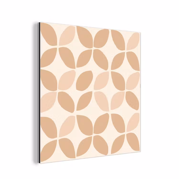 Aluminium schilderij - Beige - Bladeren - Minimalistisch - Patroon — 1
