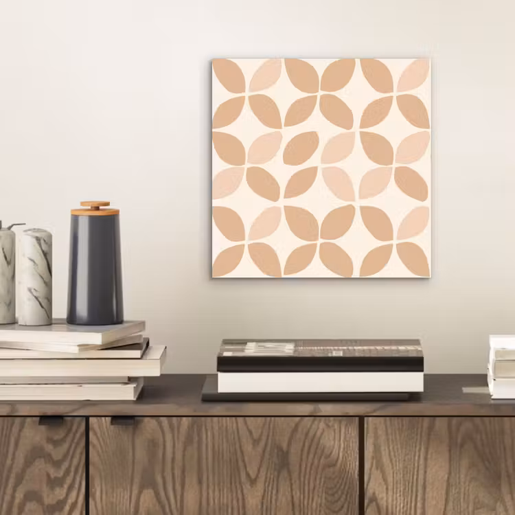 Aluminium schilderij - Beige - Bladeren - Minimalistisch - Patroon — 2