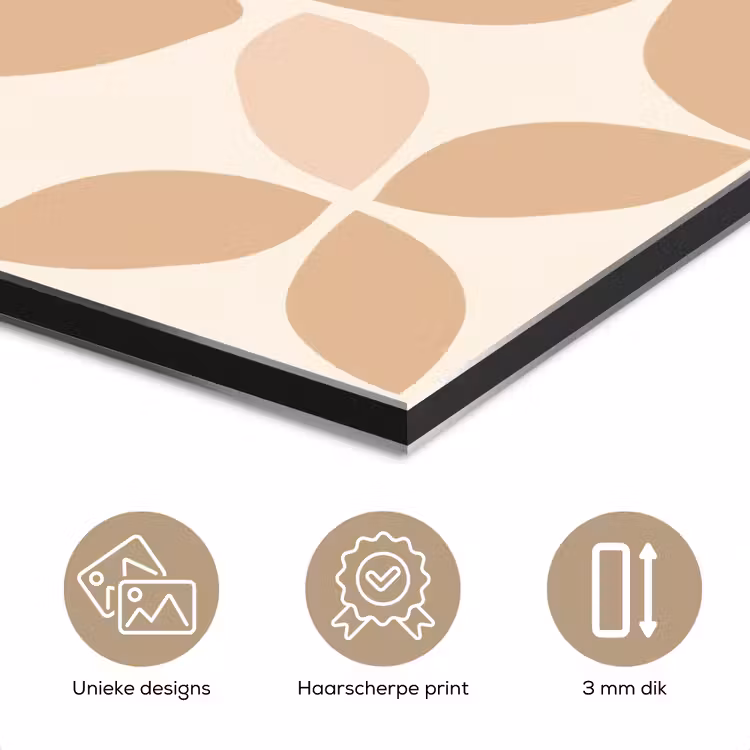 Aluminium schilderij - Beige - Bladeren - Minimalistisch - Patroon — 7