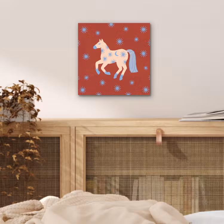 Aluminium schilderij - Dieren - Sterren - Maan - Abstract - Rood — 4