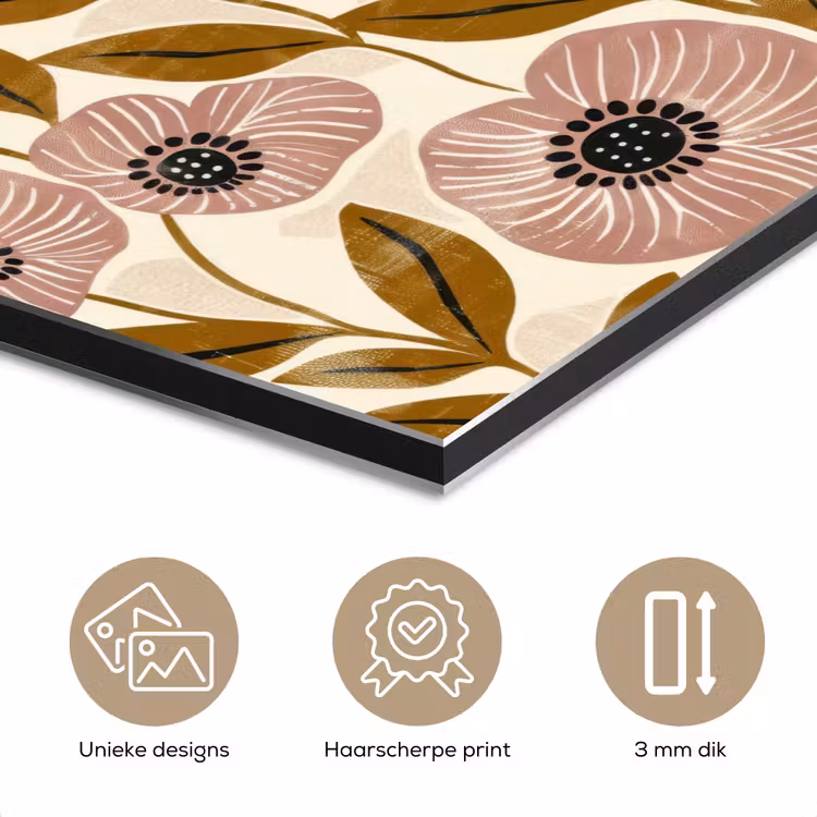Aluminium schilderij - Dustyroze - Bloemen - Grafisch - Patroon — 7