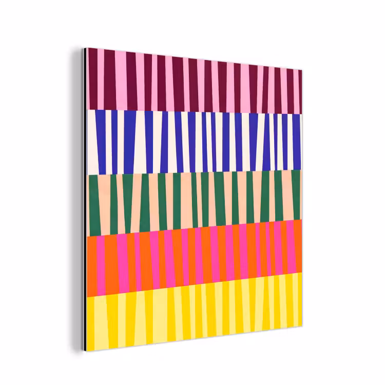 Aluminium schilderij - Patroon - Strepen - Abstract - Modern - Kleurrijk — 1