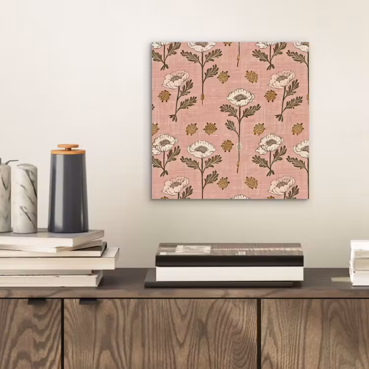 Aluminium schilderij - Roze - Bloemen - Vintage - Textuur — 2