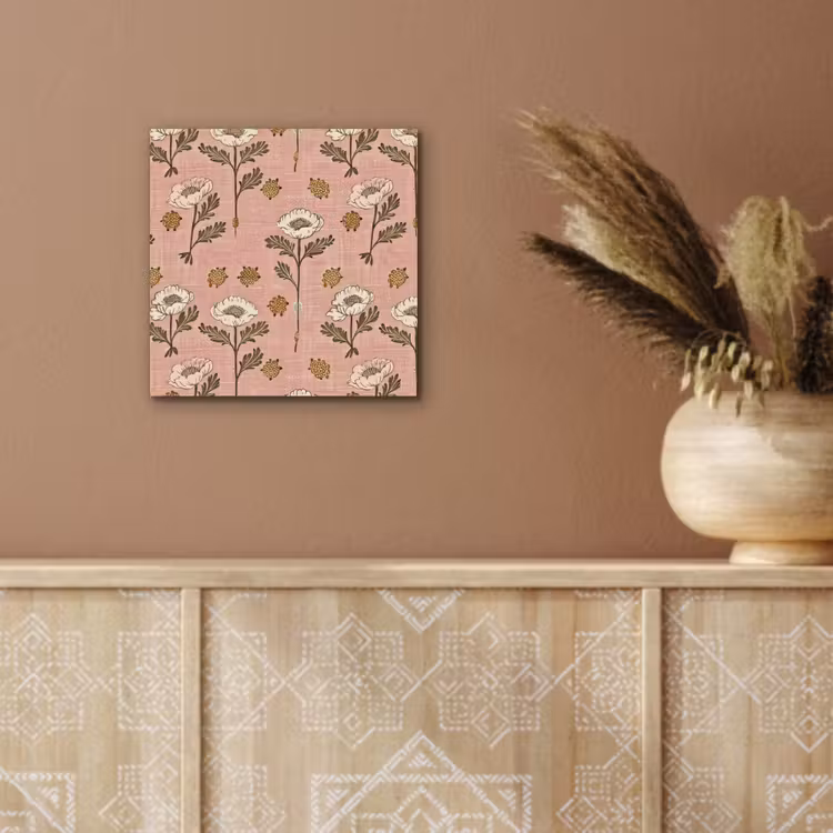 Aluminium schilderij - Roze - Bloemen - Vintage - Textuur — 5