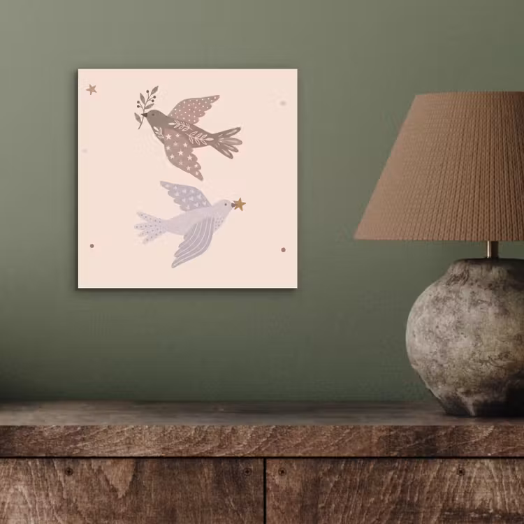 Aluminium schilderij - Vogel - Bessen - Natuur - Modern - Beige — 3