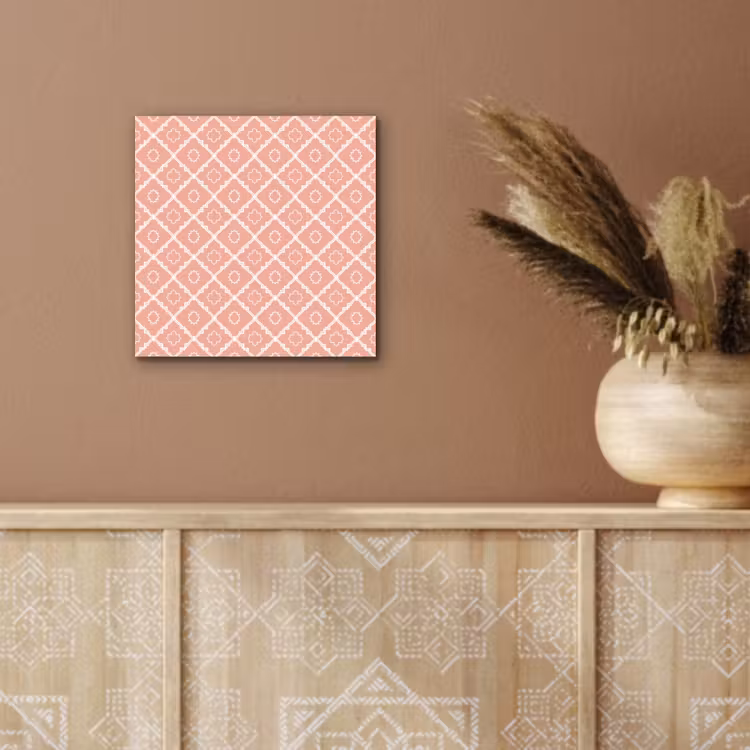 Aluminium schilderij - Zalmroze - Geometrisch - Elegant - Patroon — 5