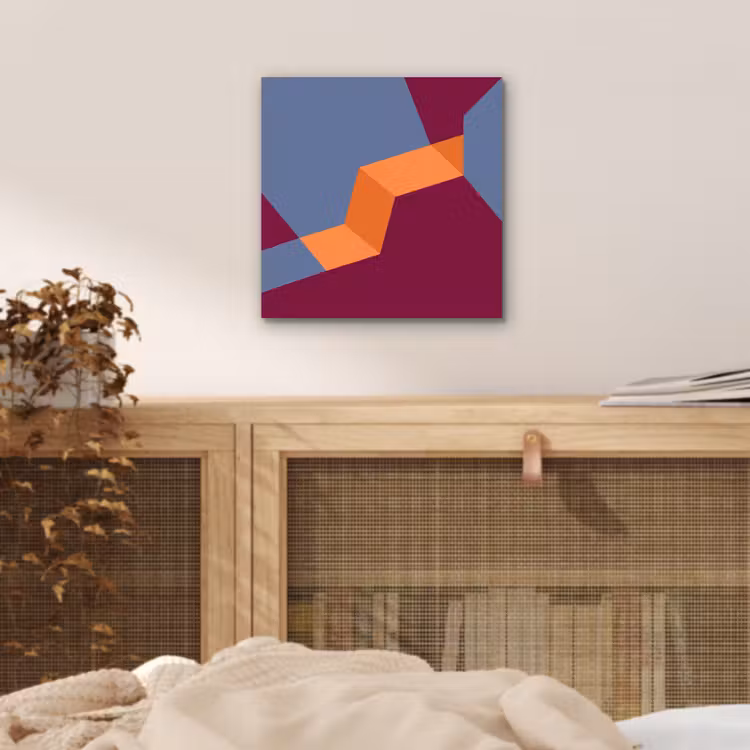 Aluminium schilderij - Abstract - Vormen - Modern - Blauw - Oranje — 4
