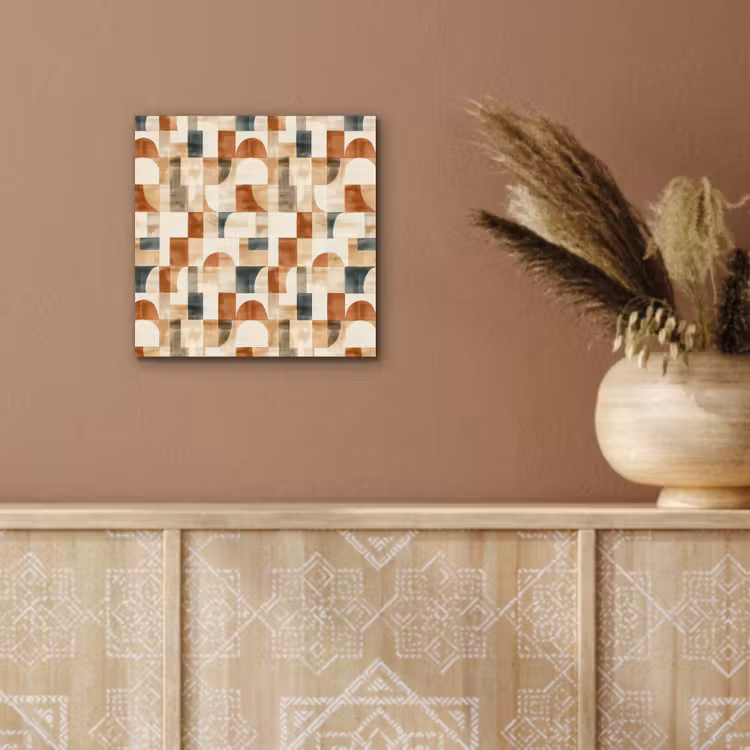 Aluminium schilderij - Terracotta - Geometrisch - Aquarel - Textuur — 5