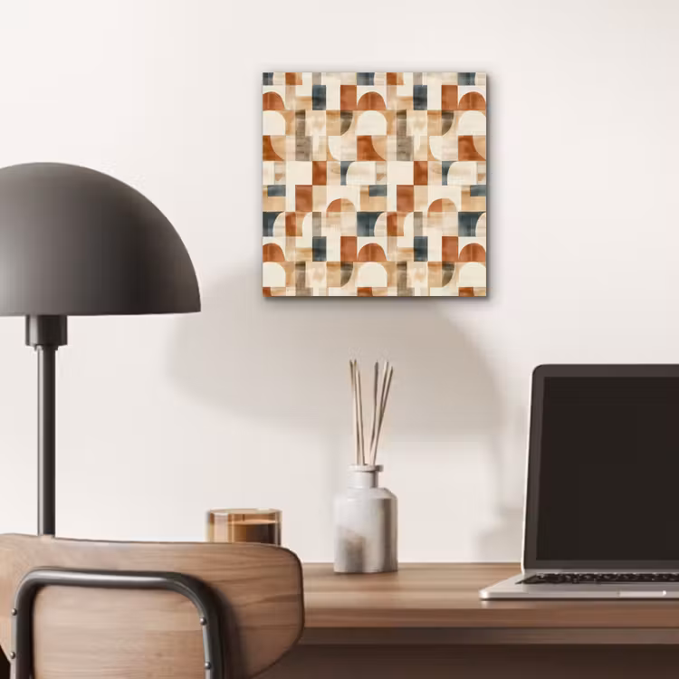 Aluminium schilderij - Terracotta - Geometrisch - Aquarel - Textuur — 6