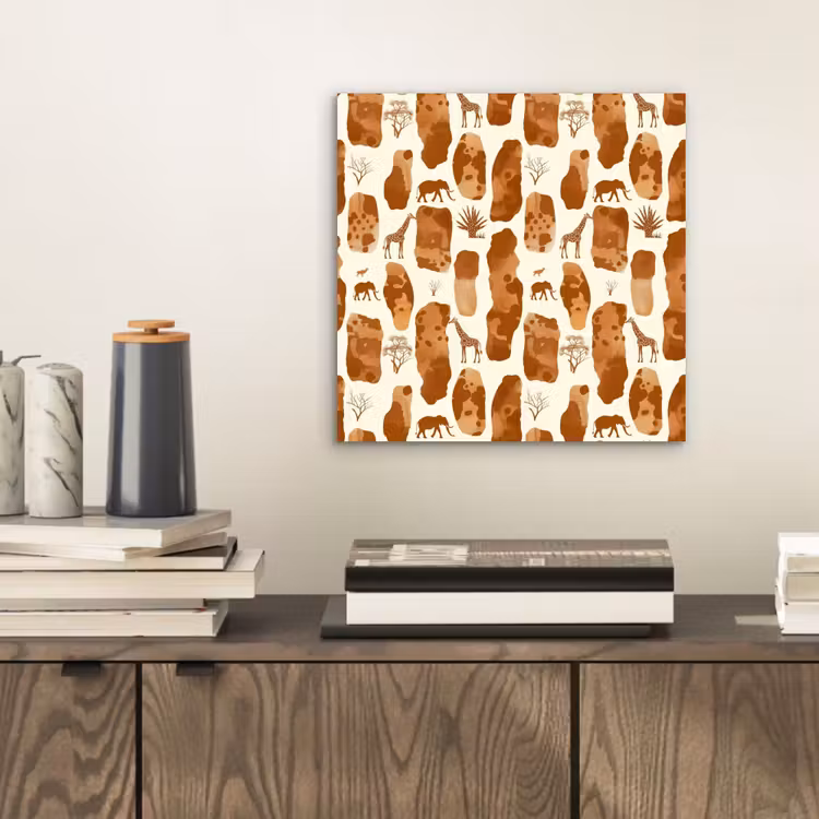 Aluminium schilderij - Terracotta - Safari - Dieren - Patroon — 2