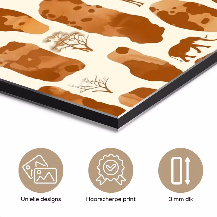 Aluminium schilderij - Terracotta - Safari - Dieren - Patroon — 7