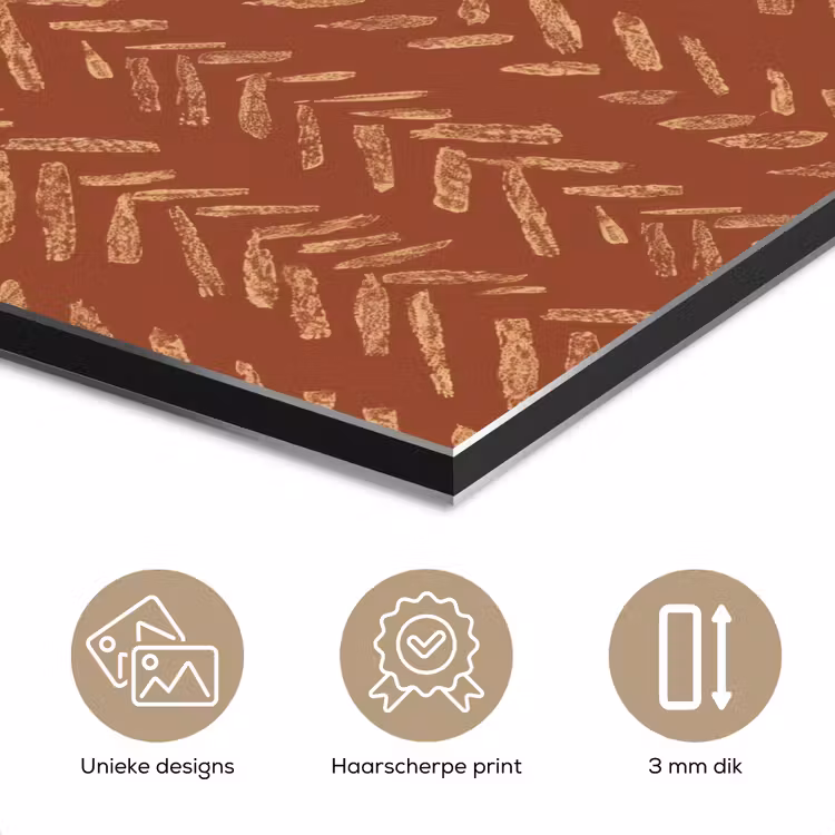 Aluminium schilderij - Terracotta - Visgraat - Ambachtelijk - Patroon — 7