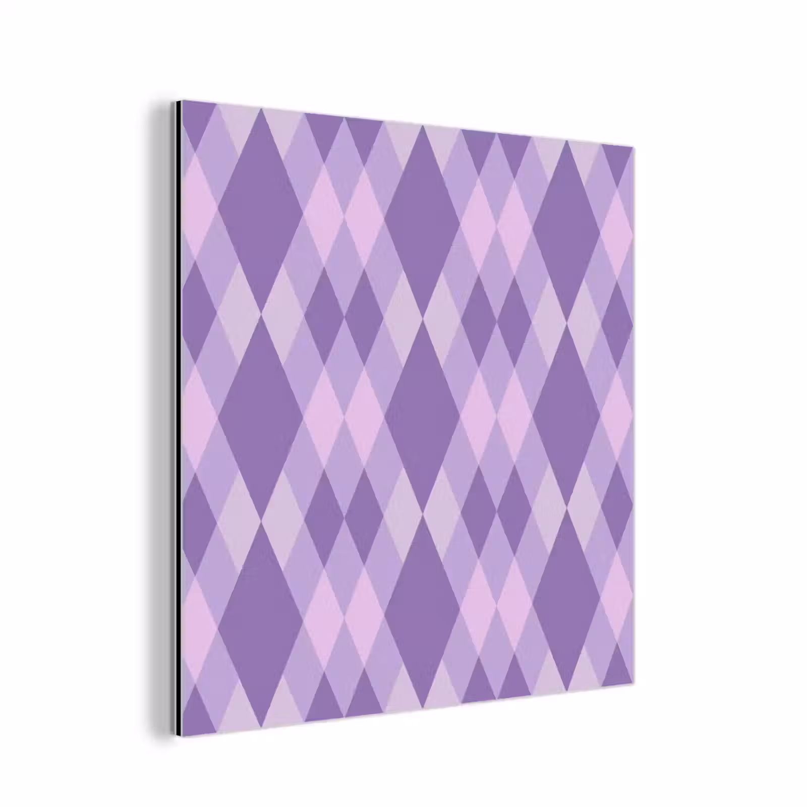 Aluminium schilderij - Paars - Geometrisch - Ruiten - Argyle - Patroon — 1