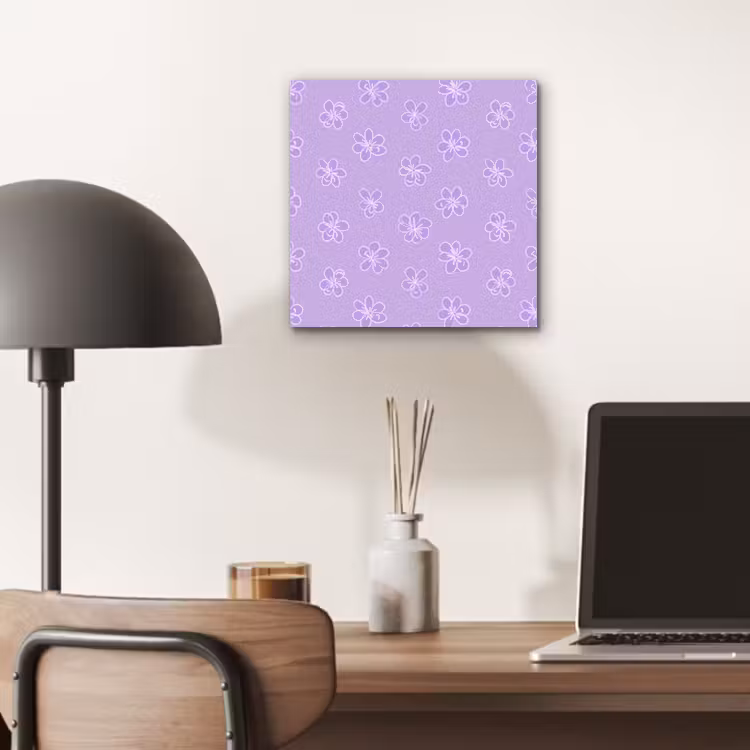 Aluminium schilderij - Lila - Botanisch - Bloemen - Handgetekend - Patroon — 6