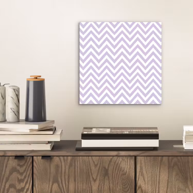Aluminium schilderij - Lila - Geometrisch - Chevron - Zigzag - Patroon — 2