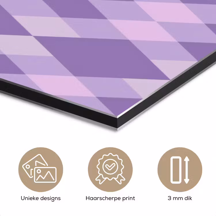 Aluminium schilderij - Paars - Geometrisch - Ruiten - Argyle - Patroon — 7