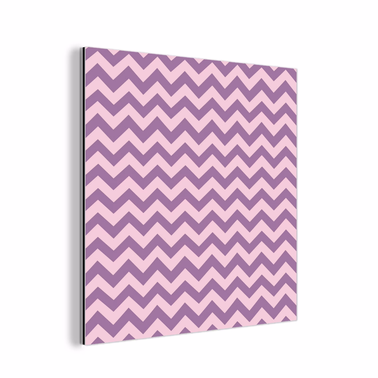 Aluminium schilderij - Paars - Roze - Geometrisch - Chevron - Zigzag - Patroon — 1