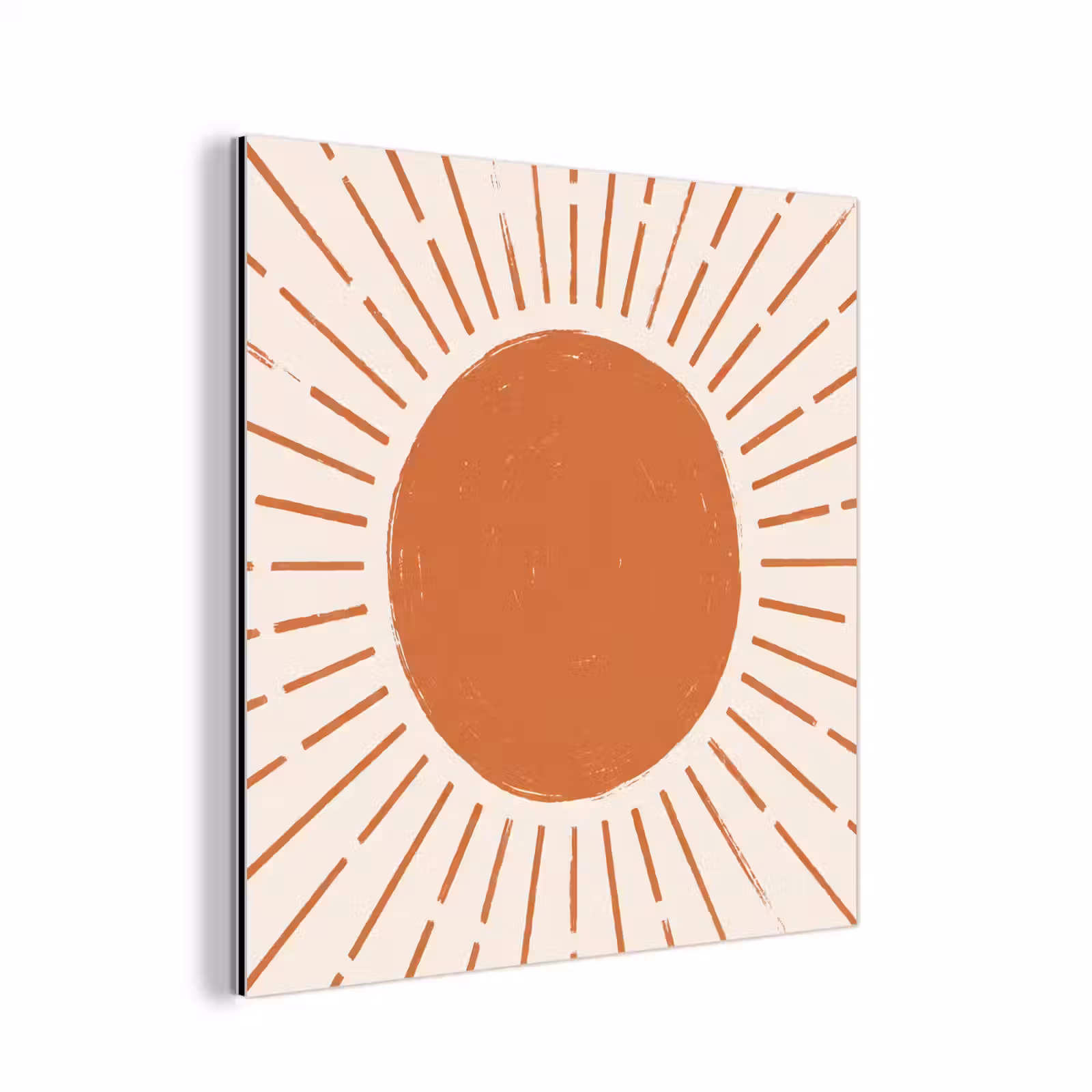 Aluminium schilderij - Zon - Stralen - Abstract - Terracotta - Modern — 1