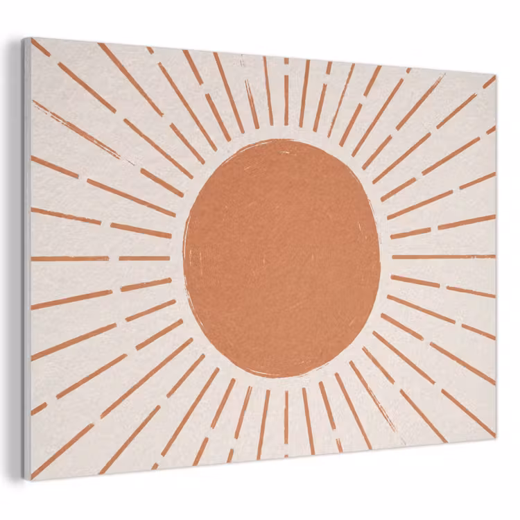Akoestisch schilderij - Zon - Stralen - Abstract - Terracotta - Modern — 1