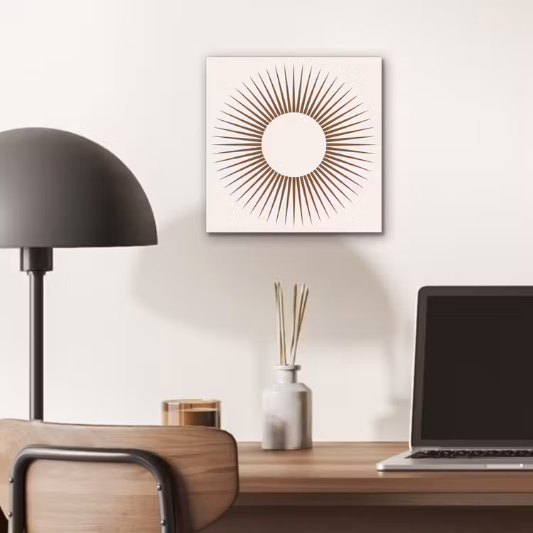 Aluminium schilderij - Abstract - Zon - Symbool - Modern - Beige — 6