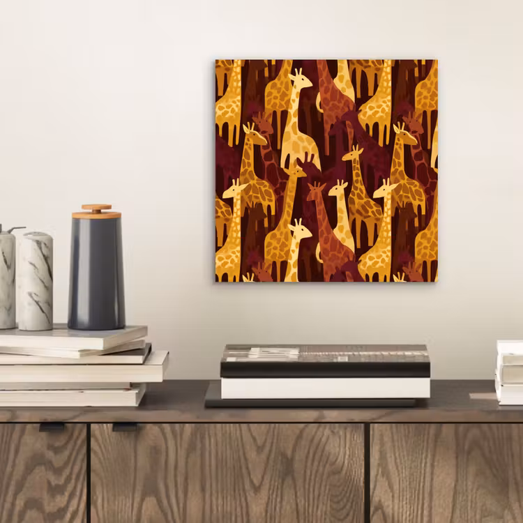 Aluminium schilderij - Bruin - Giraffen - Safari - Patroon — 2