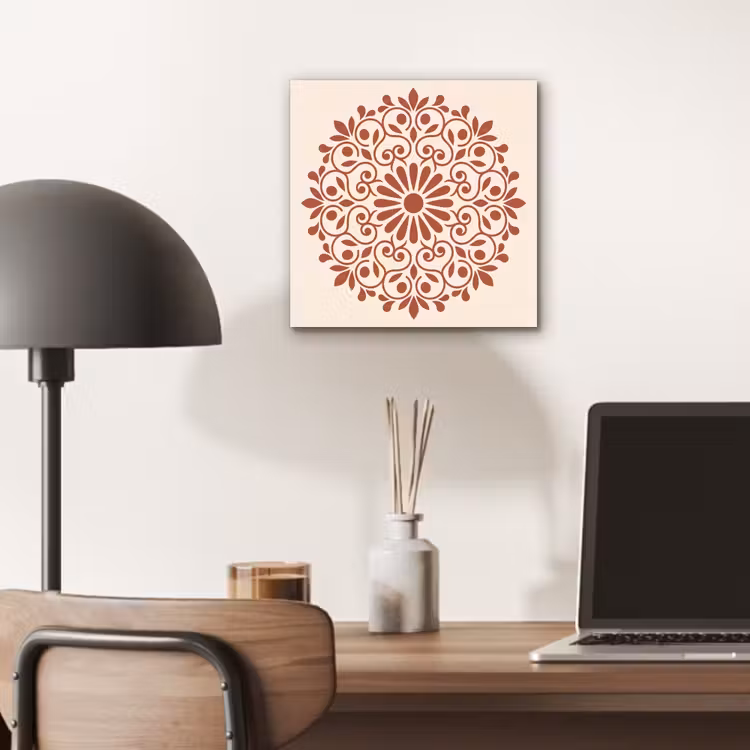 Aluminium schilderij - Decoratie - Cirkel - Symmetrisch - Modern - Roodbruin — 6