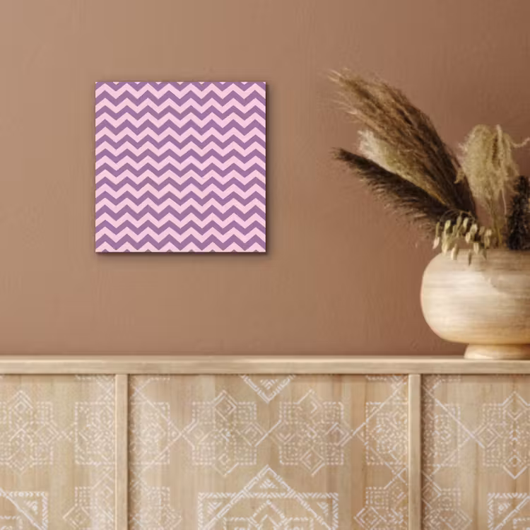 Aluminium schilderij - Paars - Roze - Geometrisch - Chevron - Zigzag - Patroon — 5