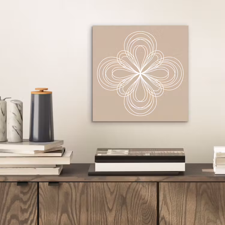 Aluminium schilderij - Patroon - Lijnen - Abstract - Minimalistisch - Beige — 2