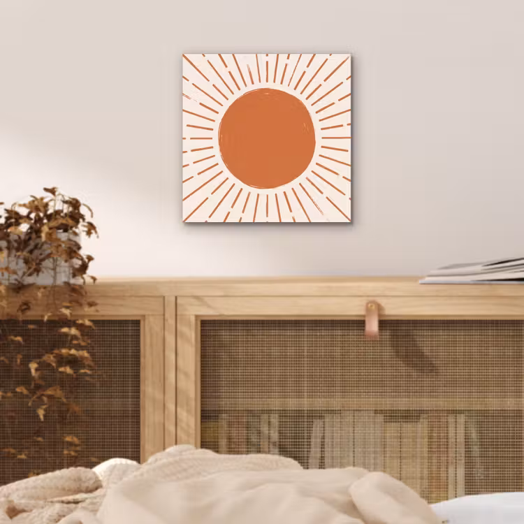 Aluminium schilderij - Zon - Stralen - Abstract - Terracotta - Modern — 4